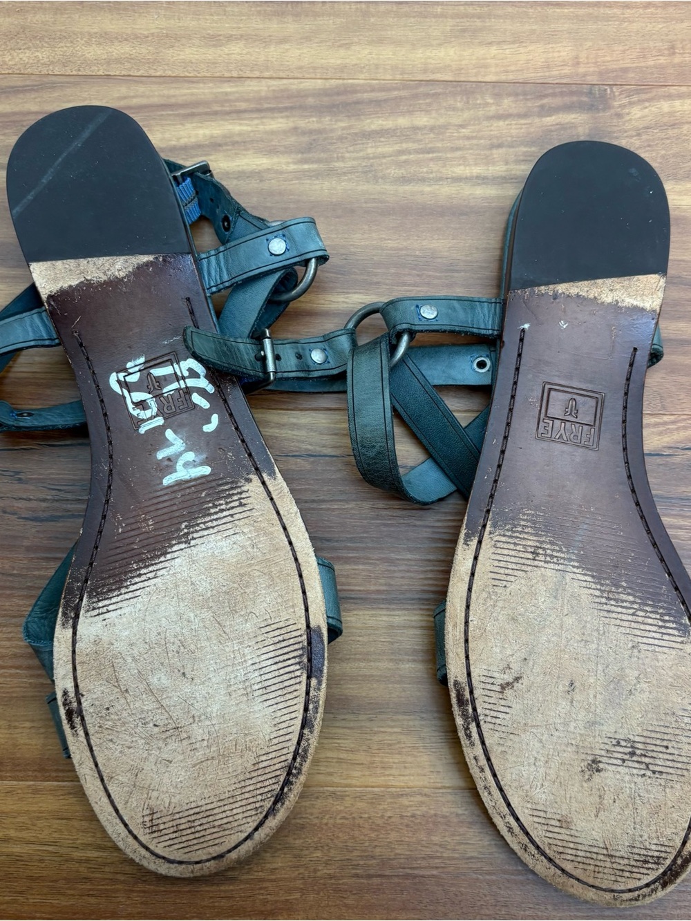 Frye Blue Leather Strappy Sandals Size 8 - Picture 5 of 7
